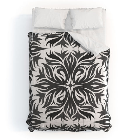 Lara Kulpa Grey Tribal Floral Comforter