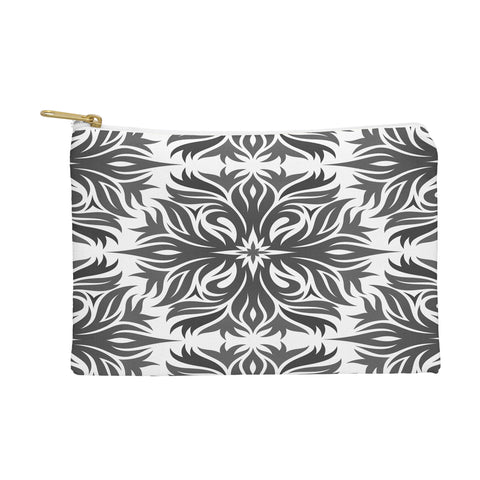 Lara Kulpa Grey Tribal Floral Pouch