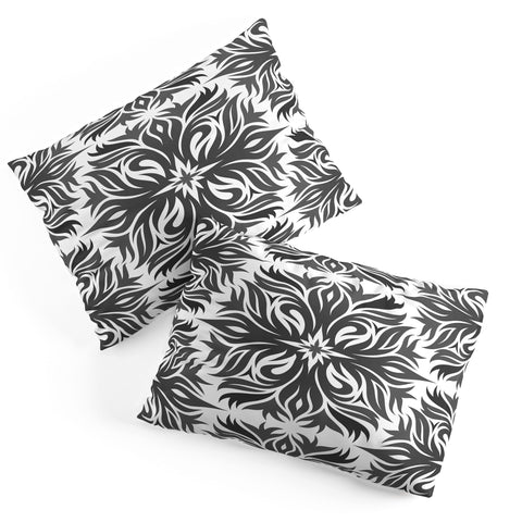 Lara Kulpa Grey Tribal Floral Pillow Shams