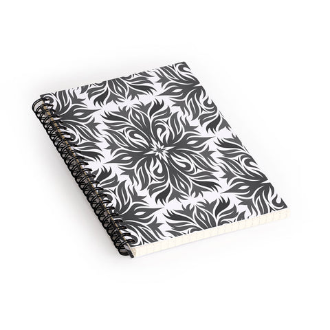 Lara Kulpa Grey Tribal Floral Spiral Notebook