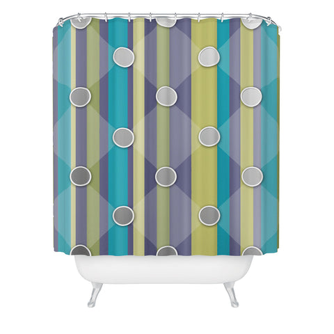 Lara Kulpa Mardi Gras Mod Quilting Shower Curtain