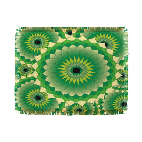 Lara Kulpa Mellow Grellow Lotus Throw Blanket