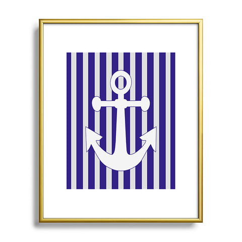 Lara Kulpa Navy Anchor Metal Framed Art Print