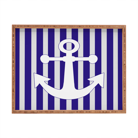Lara Kulpa Navy Anchor Rectangular Tray
