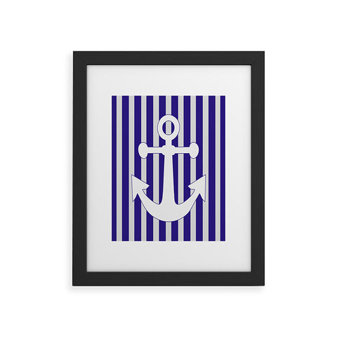 Lara Kulpa Navy Anchor Framed Art Print