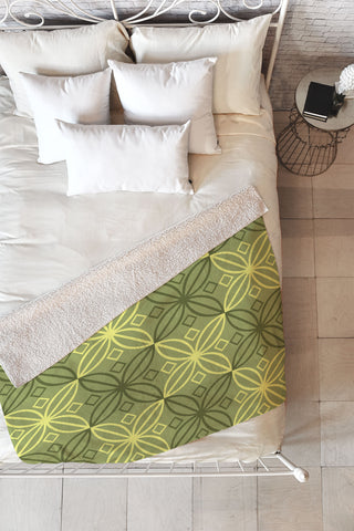 Lara Kulpa Olive Sun Fleece Throw Blanket