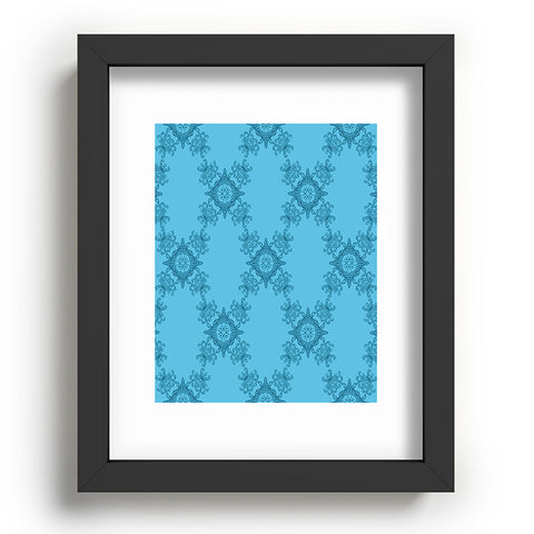 Lara Kulpa Ornamental Aqua Recessed Framing Rectangle