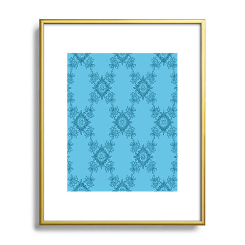 Lara Kulpa Ornamental Aqua Metal Framed Art Print