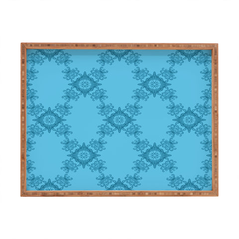 Lara Kulpa Ornamental Aqua Rectangular Tray