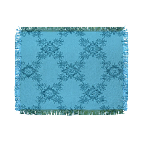 Lara Kulpa Ornamental Aqua Throw Blanket