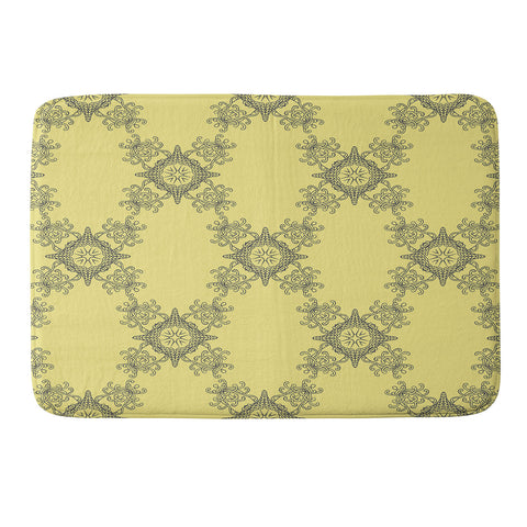 Lara Kulpa Ornamental Yellow Memory Foam Bath Mat