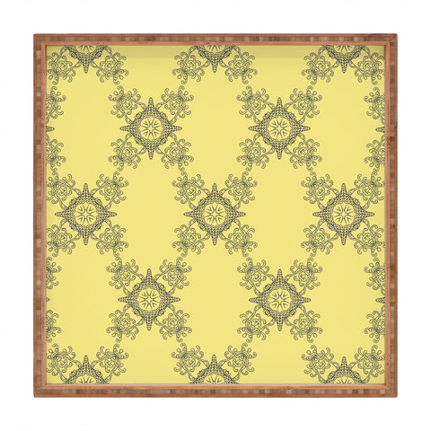 Lara Kulpa Ornamental Yellow Square Tray