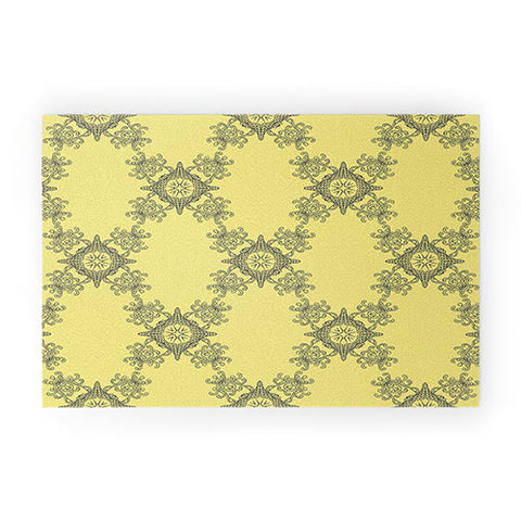 Lara Kulpa Ornamental Yellow Welcome Mat