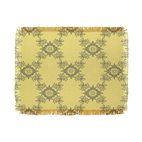 Lara Kulpa Ornamental Yellow Throw Blanket
