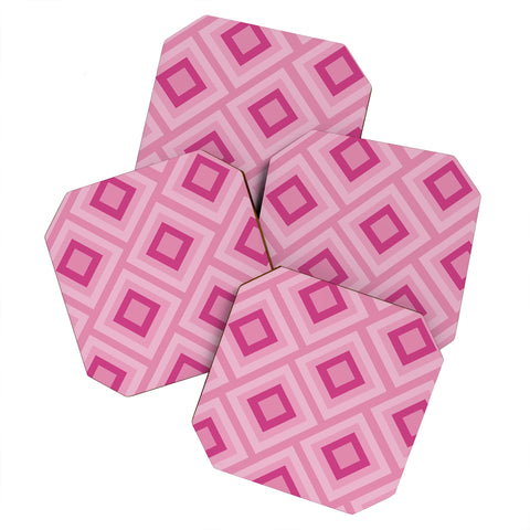Lara Kulpa Pink Diamonds Coaster Set