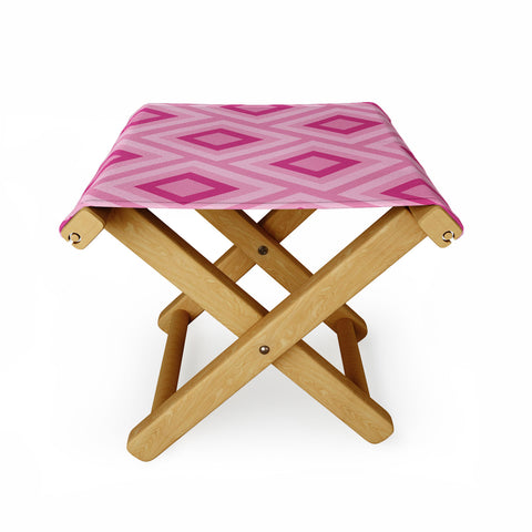 Lara Kulpa Pink Diamonds Folding Stool