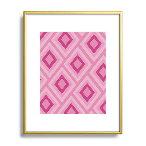 Lara Kulpa Pink Diamonds Metal Framed Art Print