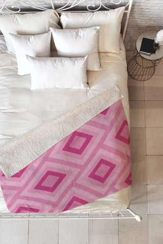 Lara Kulpa Pink Diamonds Fleece Throw Blanket
