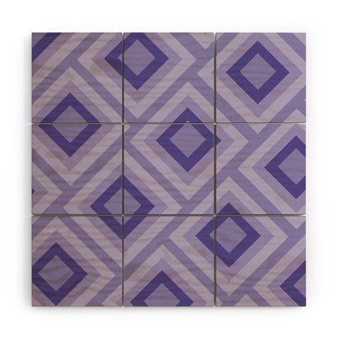 Lara Kulpa Purple Diamonds Wood Wall Mural
