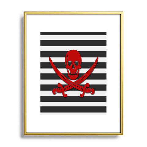 Lara Kulpa Red Pirate Metal Framed Art Print