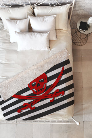 Lara Kulpa Red Pirate Fleece Throw Blanket