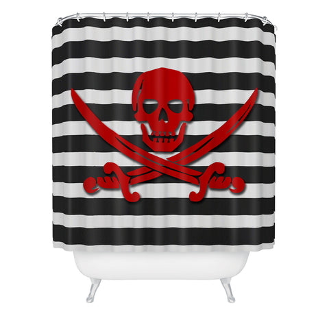 Lara Kulpa Red Pirate Shower Curtain