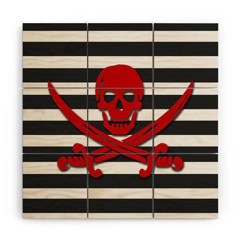 Lara Kulpa Red Pirate Wood Wall Mural