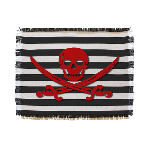 Lara Kulpa Red Pirate Throw Blanket