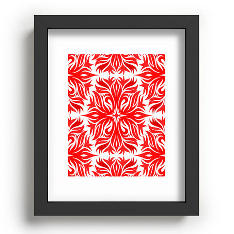 Lara Kulpa Red Tribal Floral Recessed Framing Rectangle