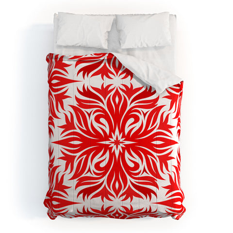 Lara Kulpa Red Tribal Floral Comforter
