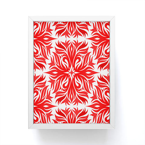 Lara Kulpa Red Tribal Floral Framed Mini Art Print