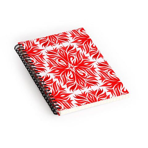Lara Kulpa Red Tribal Floral Spiral Notebook