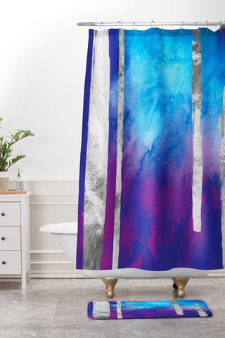 Lara Kulpa Silver Gilt Shower Curtain And Mat