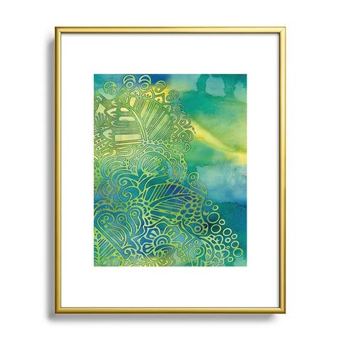 Lara Kulpa Watercolor Mehndi BGY 1 Metal Framed Art Print