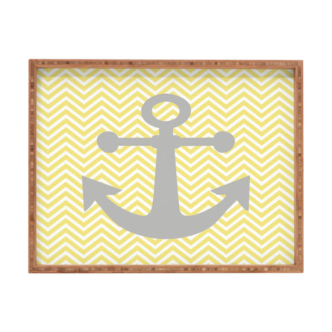 Lara Kulpa Yellow Anchor Rectangular Tray