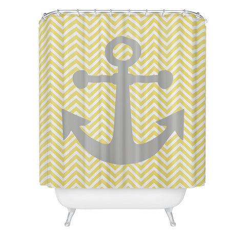 Lara Kulpa Yellow Anchor Shower Curtain