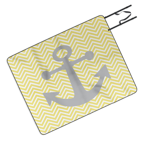 Lara Kulpa Yellow Anchor Picnic Blanket