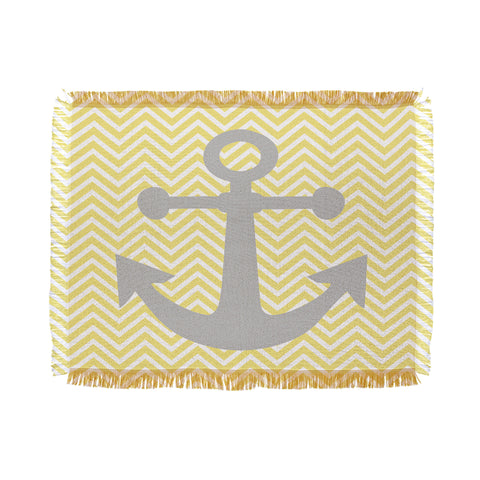 Lara Kulpa Yellow Anchor Throw Blanket