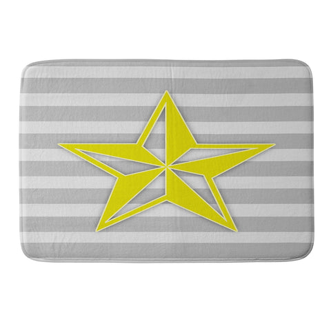 Lara Kulpa Yellow Star Memory Foam Bath Mat