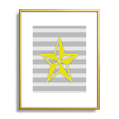 Lara Kulpa Yellow Star Metal Framed Art Print