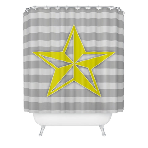 Lara Kulpa Yellow Star Shower Curtain