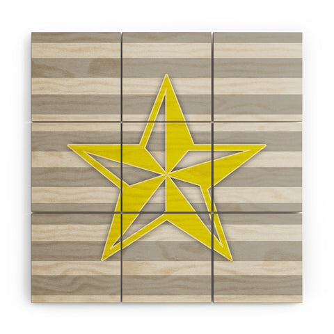 Lara Kulpa Yellow Star Wood Wall Mural