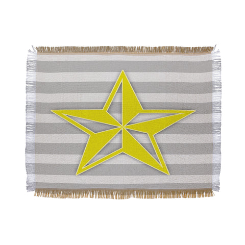 Lara Kulpa Yellow Star Throw Blanket