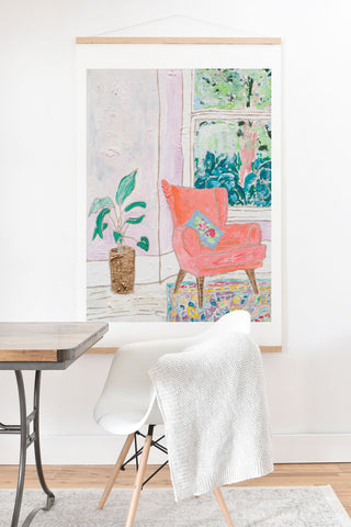 Lara Lee Meintjes A Room with a View Pink Armchair by the Window Art Print And Hanger