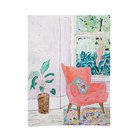 Lara Lee Meintjes A Room with a View Pink Armchair by the Window Poster