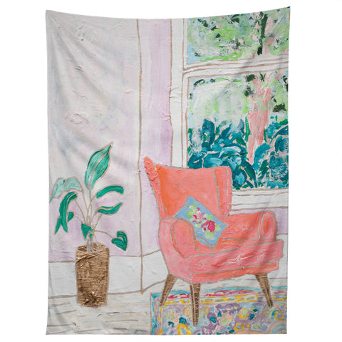 Lara Lee Meintjes A Room with a View Pink Armchair by the Window Tapestry