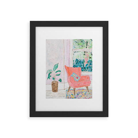 Lara Lee Meintjes A Room with a View Pink Armchair by the Window Framed Art Print