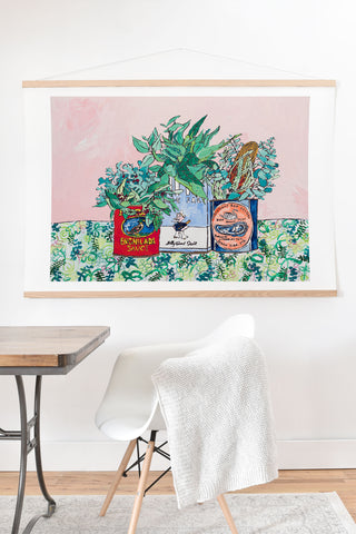 Lara Lee Meintjes Jungle Botanical in Colorful Cans on Pink Still Life Art Print And Hanger