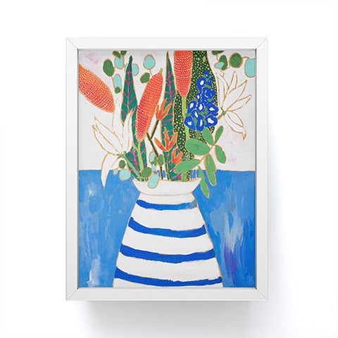 Lara Lee Meintjes Nautical Striped Vase of Flowers Framed Mini Art Print