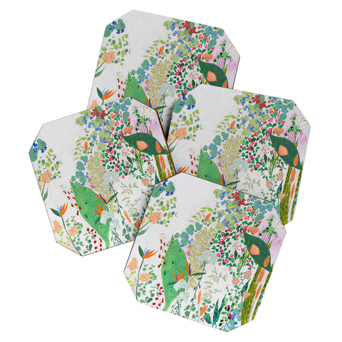 Lara Lee Meintjes Painterly Floral Jungle Coaster Set